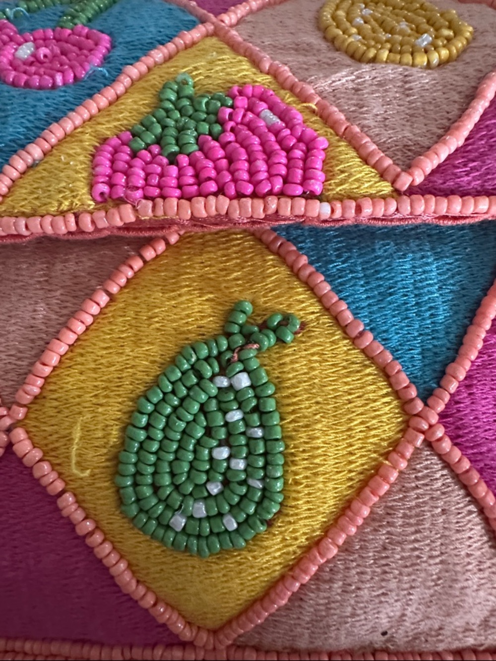 Beaded Fruit Patchwork Shoulder Bag by America & Beyond - Picture 4 of 8